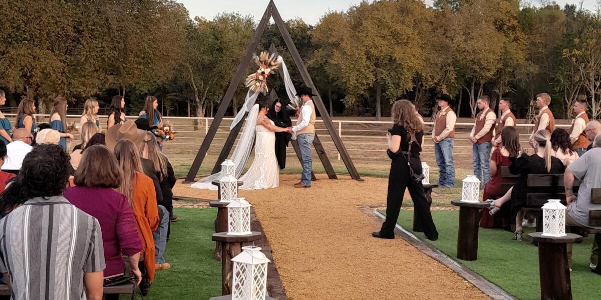 outdoor ceremony area ceremony decor ideas at dream ranch event venue