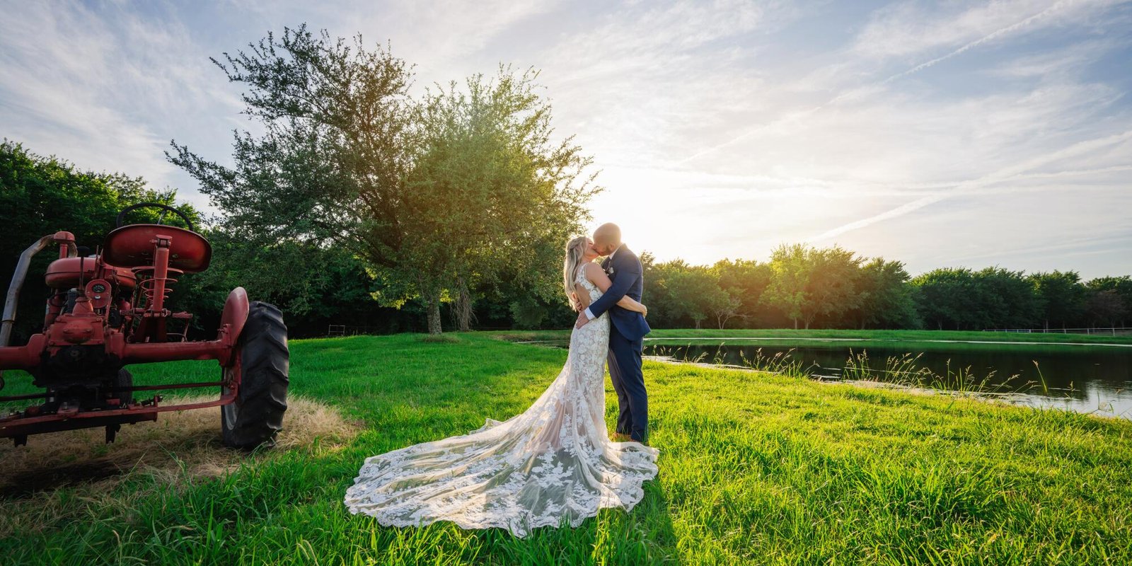 couple by the tractor