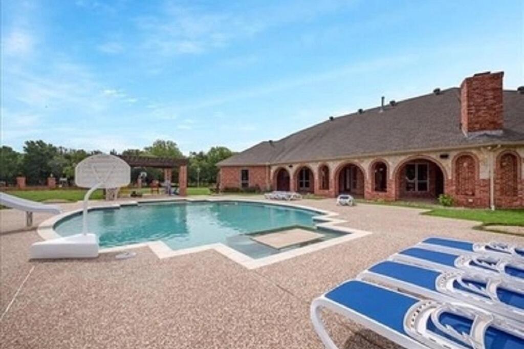 outdoor pool area