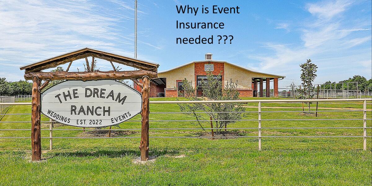 Event insurance importance at The Dream Ranch venue located in Dallas, TX