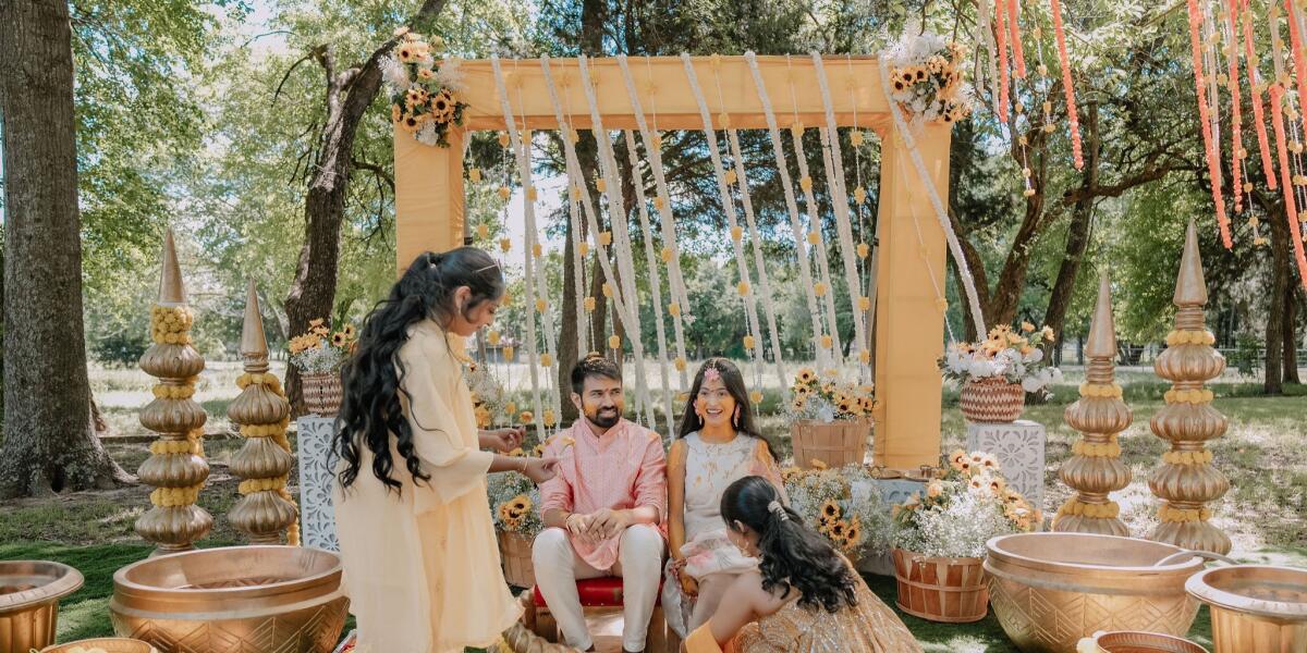 Bride groom pre wedding event at Dallas wedding venue The Dream Ranch