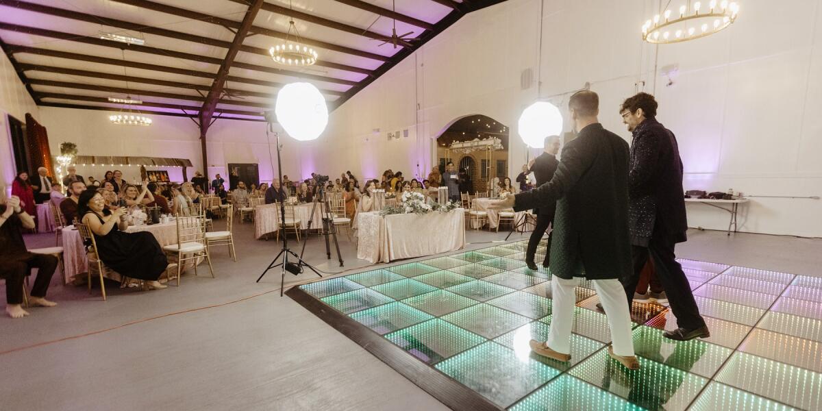 Wedding reception dance floor celebration