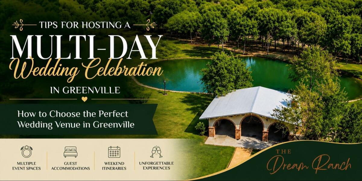 Tips for Hosting a Multi-Day Wedding Celebration in Greenville: How to Choose the Perfect Wedding Venue in Greenville